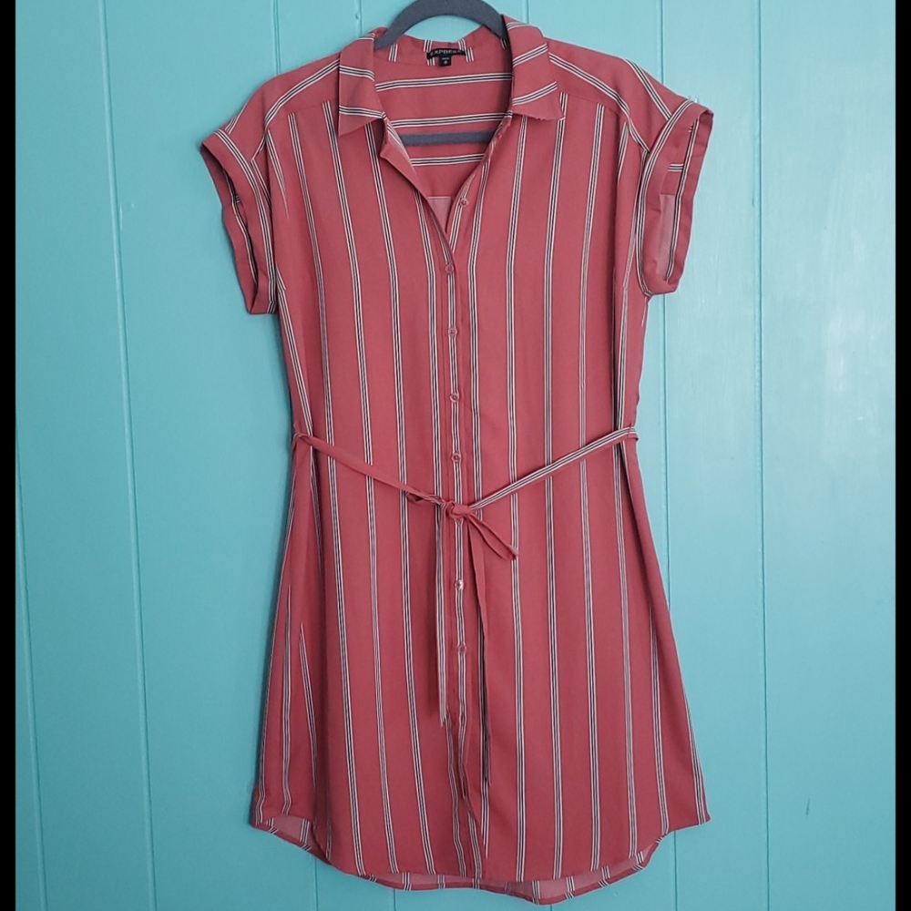 Express Button Down Shirt Dress - Picture 1 of 10